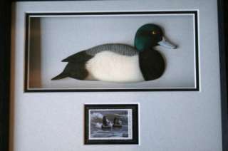 DUCKS UNLIMITED 2003 Duck Stamp & Carved Black Duck  