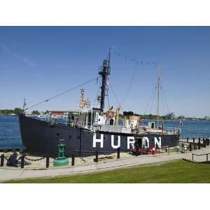   boat on St. Clair River Port Huron Michigan 24 X 18 