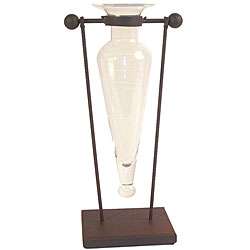 Clear Amphora Vase on Stand  