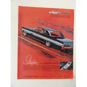  Oldsmobile Starfire car. Vintage 60s full page print ad. (black car 