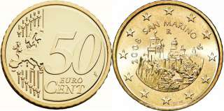San Marino 50 euro cents 2008 km#475 UNC  