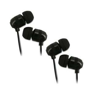    Isolating Ear Buds with Volume Control (Black) 2 Pack Electronics