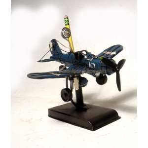 Vought F4U Corsair war airplane picture pencil holder:  