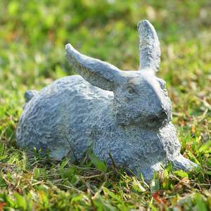   Green Distressed Garden Bunny Rabbit Garden Sculpture Statue  
