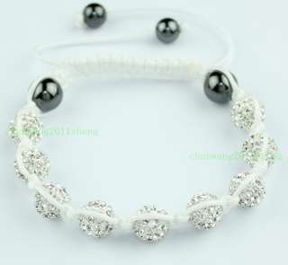 UK/US HOT!Dazzling gift!CZ Crystal disco balls Shamballa Bracelets+box 