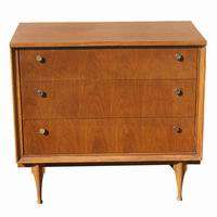 34 Vintage Wood Three Drawer Dresser Cabinet  