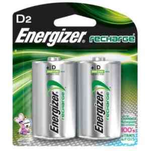 Energizer D Rechargeable Batteries NiMH 1.2V 2pk  