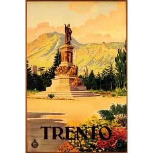  TRENTO CITY STATUE EUROPE ITALY ITALIA LARGE VINTAGE 