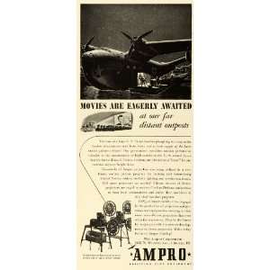  1943 Ad Ampro Corp Sound Projector Camera Filming Film US 