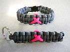BREAST CANCER AWARENESS~ PARACORD BRACELET & KEYCHAIN ((NEON PINK 