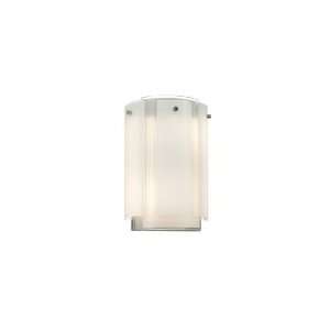   Light Wall Sconce in Polished Chrome with White wClear Edge glass