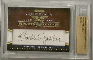 Kareem Abdul Jabbar 09 Razor/Leaf Cut Signature Auto/49  