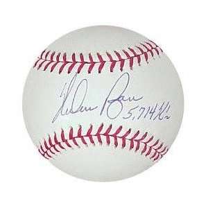 Autographed Nolan Ryan Baseball   Inscibed 5 714 Ks   Autographed 