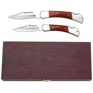   Knife Set in Wood Box 2PC LOCKBACK KNIFE IN WOOD BOX 
