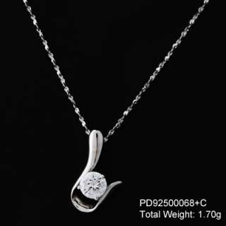 Variety of CZ Charm Pendant 18 Italy Silver Necklace  
