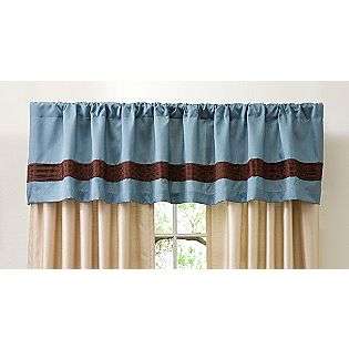Talon Valance Blue/Chocolate  Lush Decor For the Home Window Coverings 
