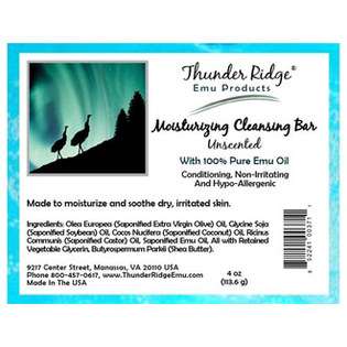 Thunder Ridge Emu Products Moisturizing Cleansing Emu Oil Bar Soap 