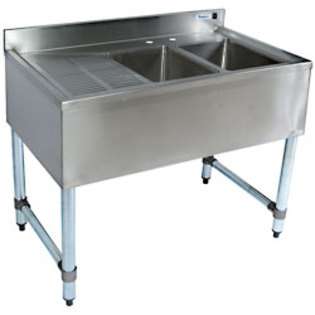 KegWorks Stainless Steel Bar Sink   36   Two Compartment Right 