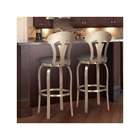 Trica Vintage Bar Stool in Brushed Steel with Dakota 60 Fabric Seat 