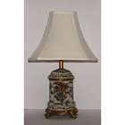  Black Floral Toile Off white Table Lamp