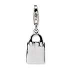   Sterling Silver Polished Small Purse w/Lobster Claw Clasp Clasp Charm