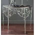 tripar Lune Table W/stamped Metal Surface Half Round Accent Decor