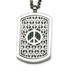 goldia stainless steel peace symbol crosses reversable dog tag 22in