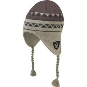  Oakland Raiders Fashion Knit Hat With Strings: Sports 