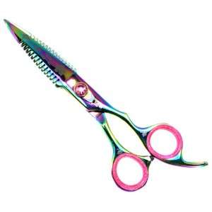 ACME USA 5.5 PEACOCK Titanium Hair Cutting Shears / Scissors 2 in 1 