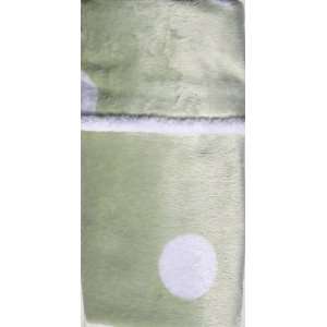 Maddie Mae Minky Collection, Green with Large White Dots Minky Smooth 