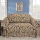 Sure Fit Scroll Brown Loveseat Slipcover
