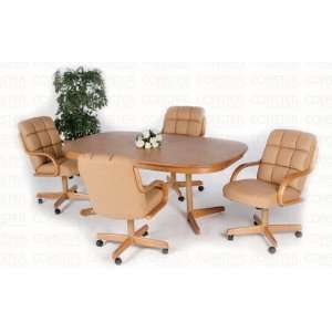   Casual Dining Table & Chairs Set Caramel Oak Finish