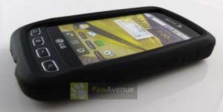 BLACK Soft Rubber Gel Skin Case Cover LG Optimus S U V  
