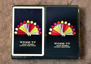 1950s NBC ORIGINAL PEACOCK LOGO WDSM TV Playing Cards  