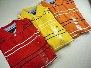 New Tommy Hilfiger MENS short sleeve stripes polo golf shirt  