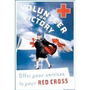 Volunteer for Victory Offer Your Services to Your Red Cross   Poster 