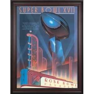  Framed Canvas 36 x 48 Super Bowl XVII Program Print 
