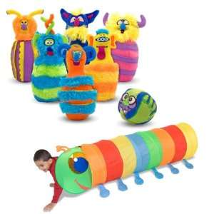   Monster Plush Bowling Game with Happy Giddy Crawl Tunnel Toys & Games
