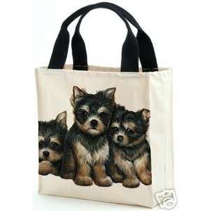   Terrier Puppy Dog Canvas Tote Bag Purse by Leslie Anderson Puppies
