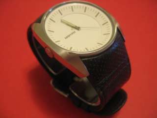 Nixon Wrist Watch The Esquire Silver / White w/ Black Leather Band 30M 