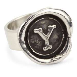  Pyrrha Wax Seals Sterling Silver Initial Y Ring, Size 7 