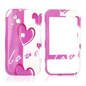  For Metro PCS Huawei M750 Hard Case 2 Tone Pink Hearts 
