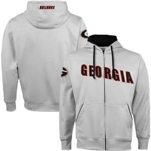  Georgia Bulldogs Gray Pro Star Full Zip Hoody Sweatshirt 