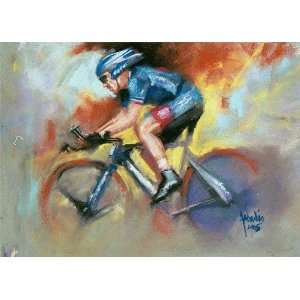  Lance Armstrong Pastel Painting with Frame   Sports 