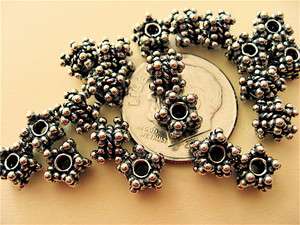 Bali Sterling Silver Double Star Spacer Beads   7mm  