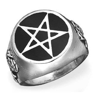  Pentacle Signet   Sterling Silver Ring Size 6 Jewelry