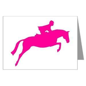 horse rider pink Greeting Cards Package of Art Greeting Cards Pk 