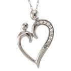  Gold .1ct TDW Diamond Heart Necklace of mother and child  G H, I2