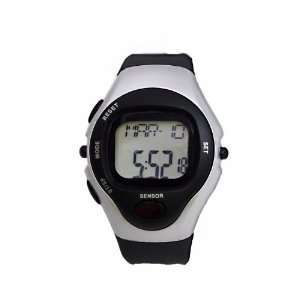  Pulse Rate Watch in Black and Silver with Heart Rate 