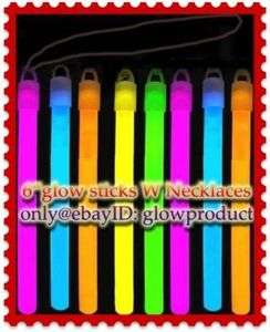 25   6  COLORFUL GLOW STICKS WITH NECKLACES PARTY FUN NEON COLORS 